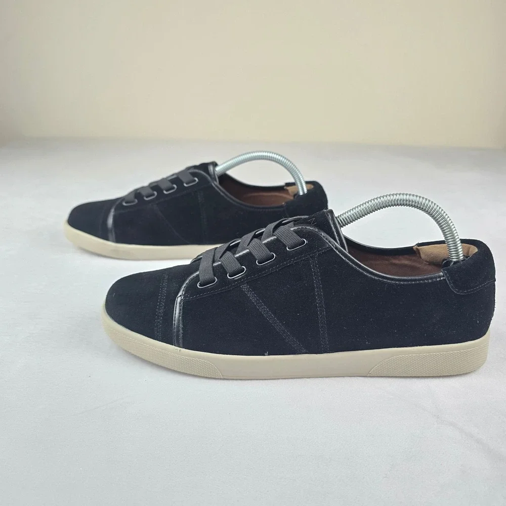 Vionic Black Suede Lace Up Sneakers Women's Comfort Casual Shoes Size 9.5